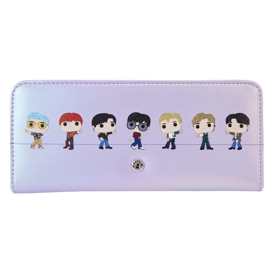 Pop Weasel - Image 3 of BTS - Funko Pop! By Loungefly BTS Logo Iridescent Purple Flap Wallet - Loungefly - Bags, Wallets & Purses - Image - Pop Weasel