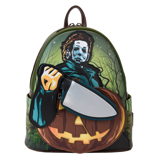 Halloween - Michael Myers Pumpkin Glow Mini Backpack (with Coin Bag) - Loungefly