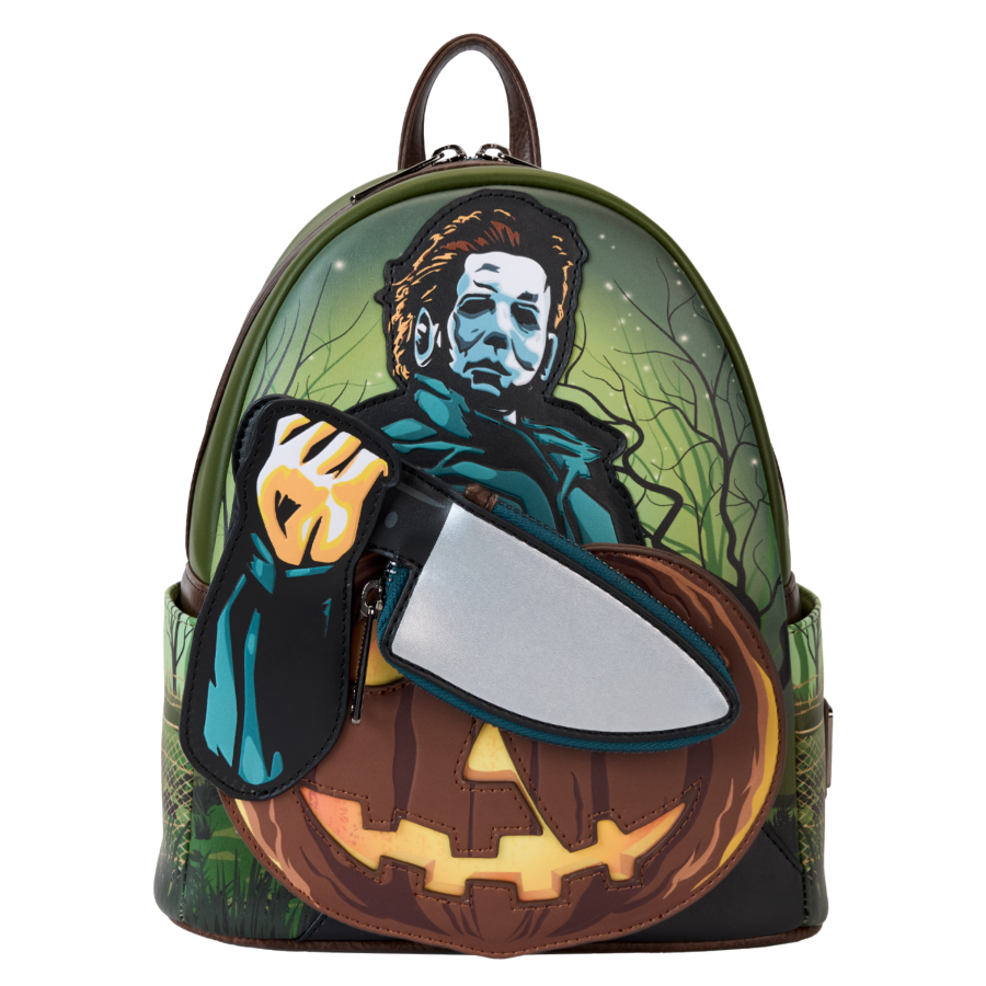 Halloween - Michael Myers Pumpkin Glow Mini Backpack (with Coin Bag) - Loungefly - Bags, Wallets & Purses - Image - Pop Weasel