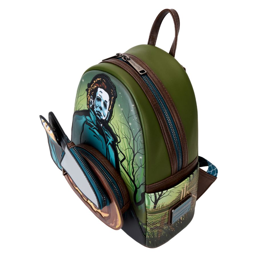 Image Pop Weasel - Image 5 of Halloween - Michael Myers Pumpkin Glow Mini Backpack (with Coin Bag) - Loungefly