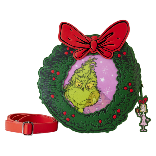 Pop Weasel Image of Dr Seuss - Dr. Seuss' How the Grinch Stole Christmas! Wreath Crossbody - Loungefly