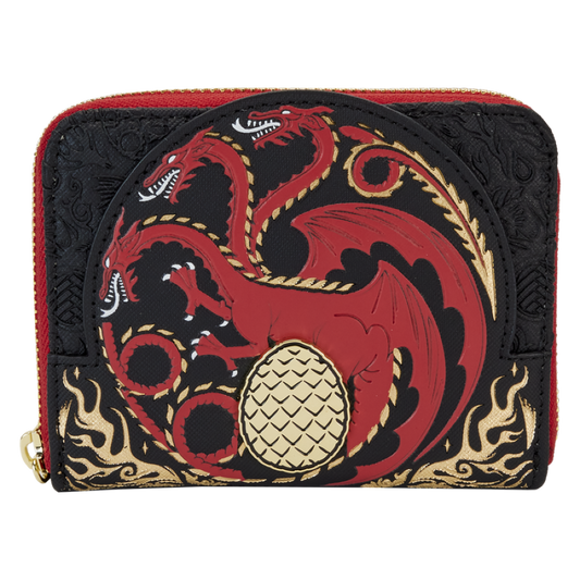 Pop Weasel Image of House Of The Dragon - All-Over Print House Targaryen Sigil Zip Around Wallet - Loungefly