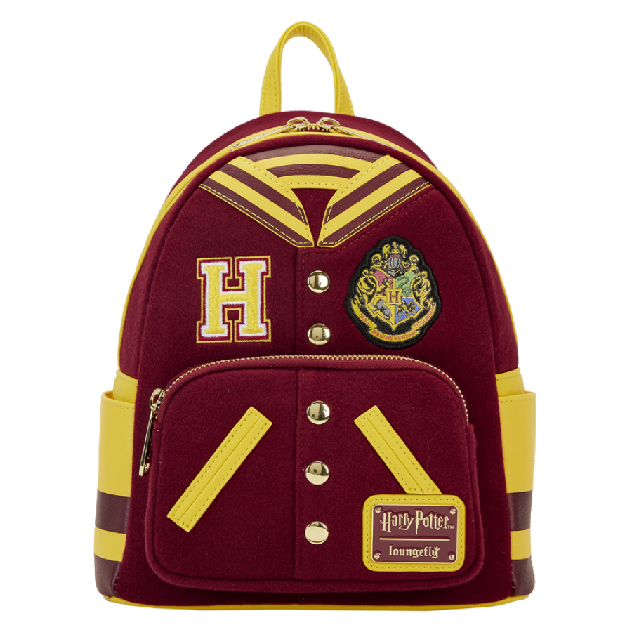 Pop Weasel Image of Harry Potter - Gryffindor Hogwarts Crest Varsity Jacket Mini Backpack - Loungefly - Bags, Wallets & Purses - Image - Pop Weasel