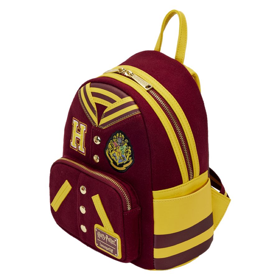 Pop Weasel - Image 2 of Harry Potter - Gryffindor Hogwarts Crest Varsity Jacket Mini Backpack - Loungefly - Bags, Wallets & Purses - Image - Pop Weasel