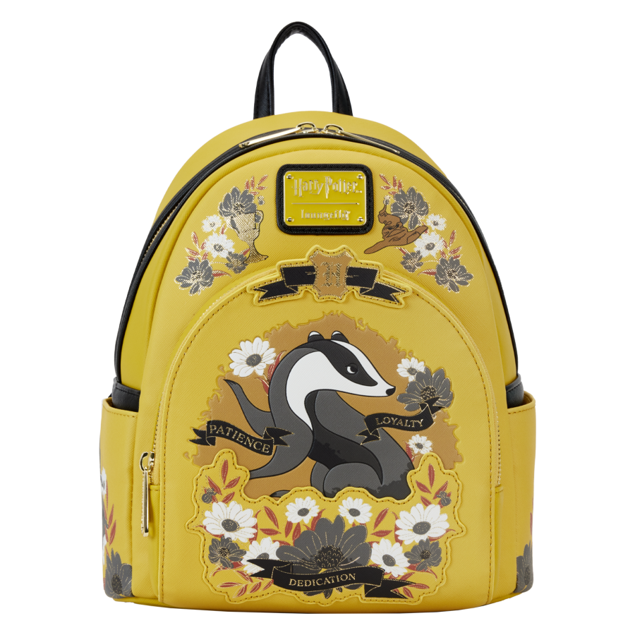 Pop Weasel Image of Harry Potter - Hufflepuff House Floral Tattoo Mini Backpack - Loungefly - Bags, Wallets & Purses - Image - Pop Weasel