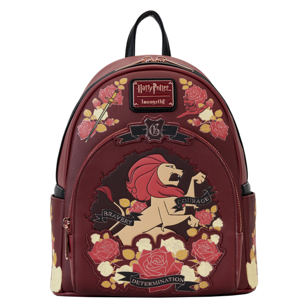 Pop Weasel Image of Harry Potter - Gryffindor House Floral Tattoo Mini Backpack - Loungefly