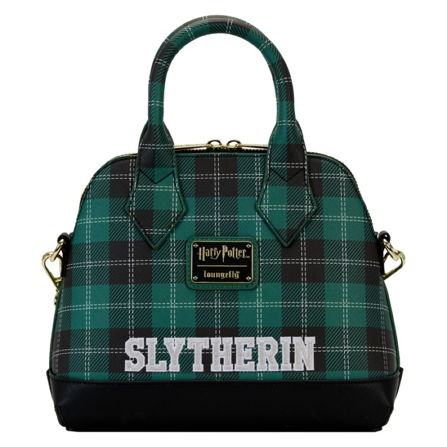 Pop Weasel - Image 4 of Harry Potter - Slytherin Patch Varsity Plaid Crossbody Bag - Loungefly - Bags, Wallets & Purses - Image - Pop Weasel