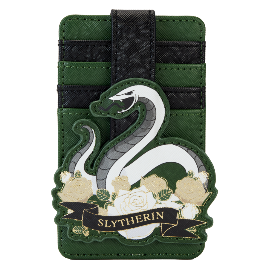 Pop Weasel Image of Harry Potter - Slytherin House Floral Tattoo Cardholder - Loungefly - Bags, Wallets & Purses - Image - Pop Weasel