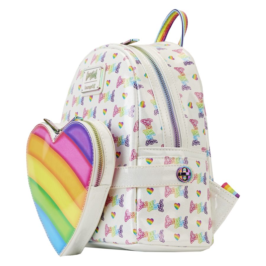 Pop Weasel - Image 3 of Lisa Frank - Logo Heart Detach Rainbow Mini Backpack - Loungefly - Bags, Wallets & Purses - Image - Pop Weasel