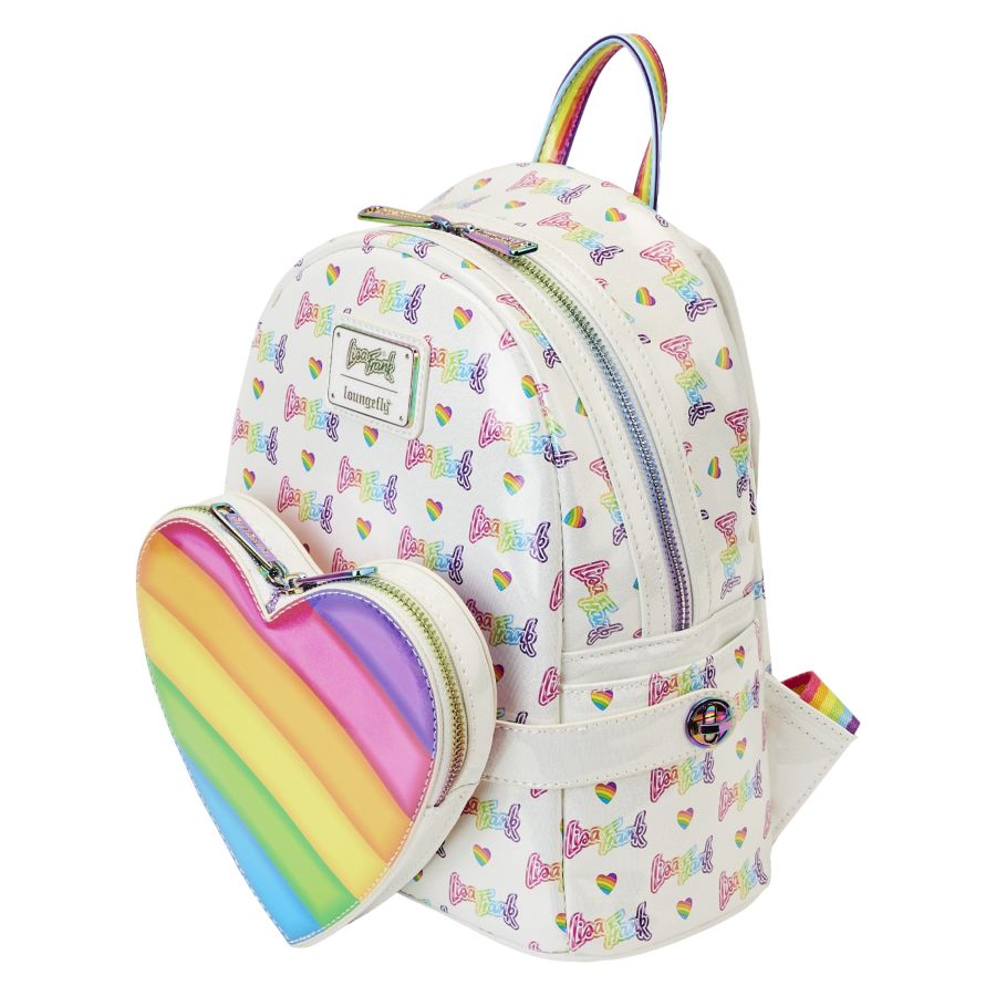 Pop Weasel - Image 4 of Lisa Frank - Logo Heart Detach Rainbow Mini Backpack - Loungefly - Bags, Wallets & Purses - Image - Pop Weasel