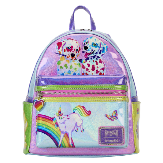 Pop Weasel Image of Lisa Frank - Holographic Glitter Color Block Mini Backpack - Loungefly