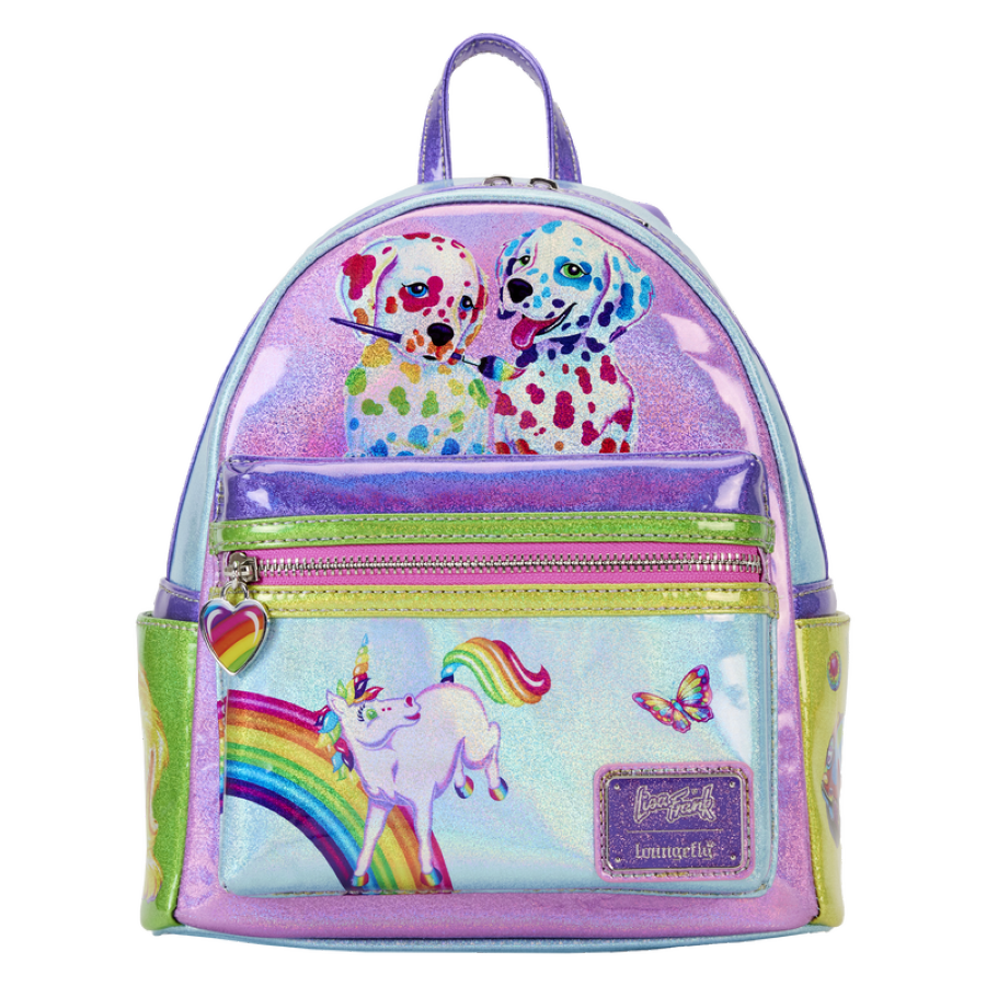 Pop Weasel Image of Lisa Frank - Holographic Glitter Color Block Mini Backpack - Loungefly - Bags, Wallets & Purses - Image - Pop Weasel