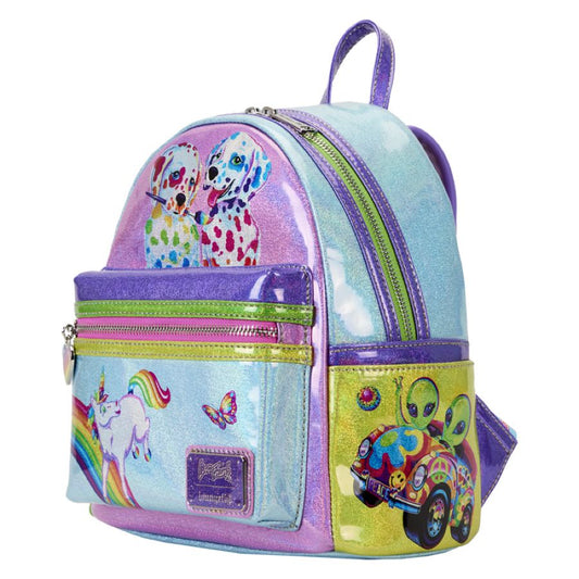 Pop Weasel - Image 2 of Lisa Frank - Holographic Glitter Color Block Mini Backpack - Loungefly