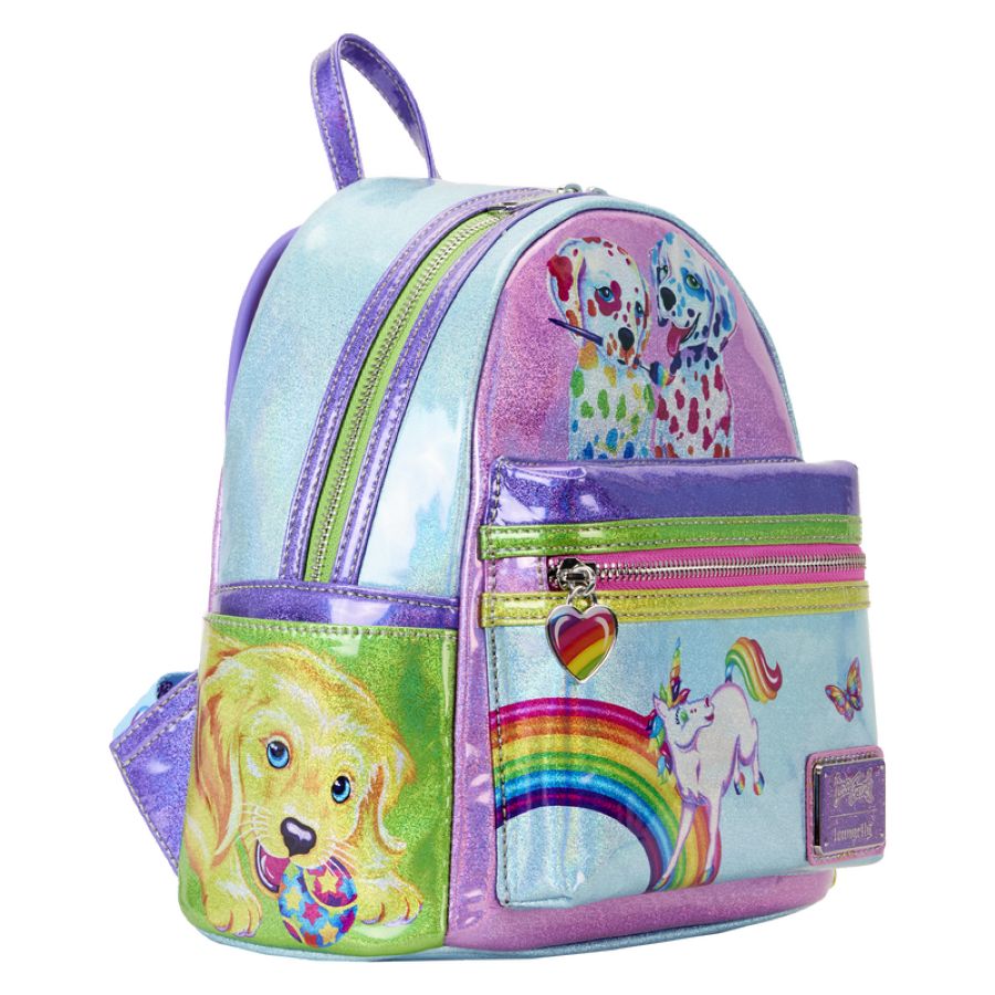 Pop Weasel - Image 3 of Lisa Frank - Holographic Glitter Color Block Mini Backpack - Loungefly - Bags, Wallets & Purses - Image - Pop Weasel