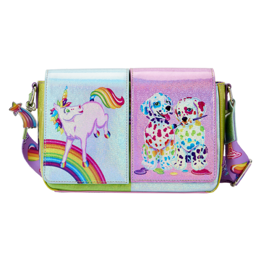 Pop Weasel Image of Lisa Frank - Holographic Glitter Color Block Crossbody Bag - Loungefly