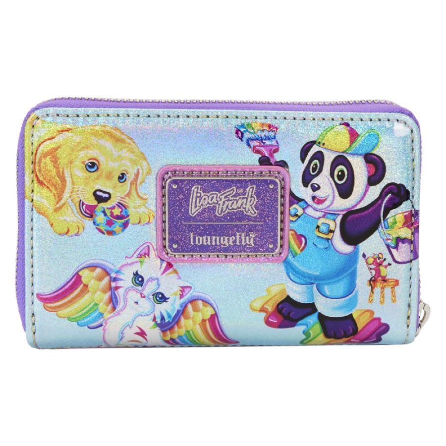 Pop Weasel - Image 3 of Lisa Frank - Holographic Glitter Color Block Zip Around Wallet - Loungefly