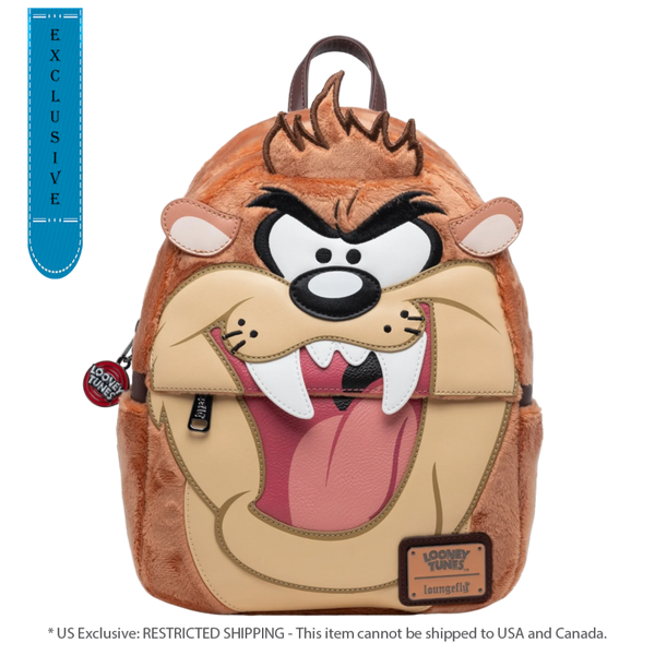 Pop Weasel Image of Looney Tunes - Tasmanian Devil US Exclusive Plush Cosplay Mini Backpack [RS] - Loungefly