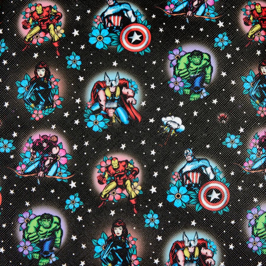 Pop Weasel - Image 3 of Marvel Comics - Avengers Floral Tattoo Mini Backpack - Loungefly - Bags, Wallets & Purses - Image - Pop Weasel