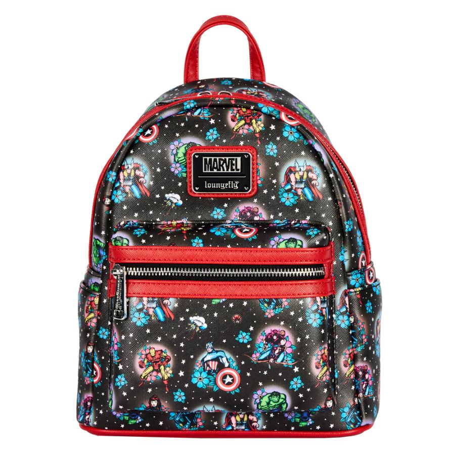 Pop Weasel - Image 4 of Marvel Comics - Avengers Floral Tattoo Mini Backpack - Loungefly - Bags, Wallets & Purses - Image - Pop Weasel