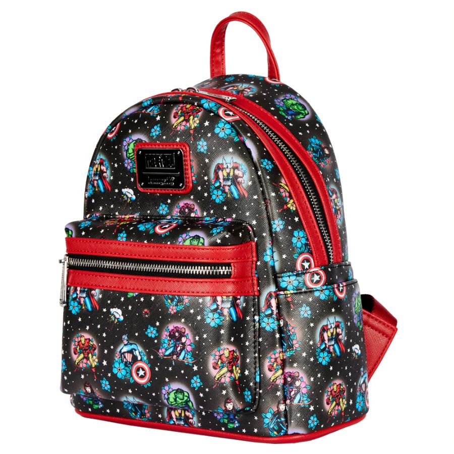 Pop Weasel - Image 6 of Marvel Comics - Avengers Floral Tattoo Mini Backpack - Loungefly - Bags, Wallets & Purses - Image - Pop Weasel