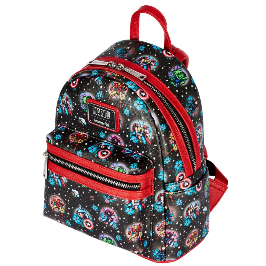 Pop Weasel - Image 7 of Marvel Comics - Avengers Floral Tattoo Mini Backpack - Loungefly - Bags, Wallets & Purses - Image - Pop Weasel