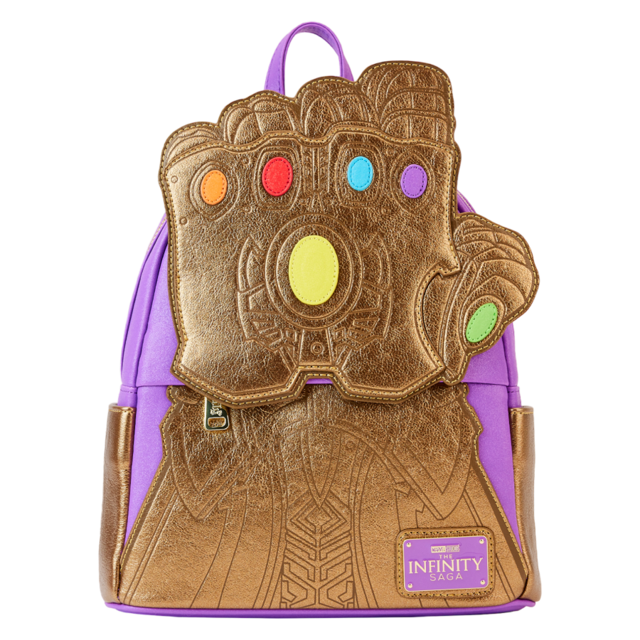 Pop Weasel Image of Marvel Comics - Thanos Gauntlet Metallic Mini Backpack - Loungefly - Bags, Wallets & Purses - Image - Pop Weasel