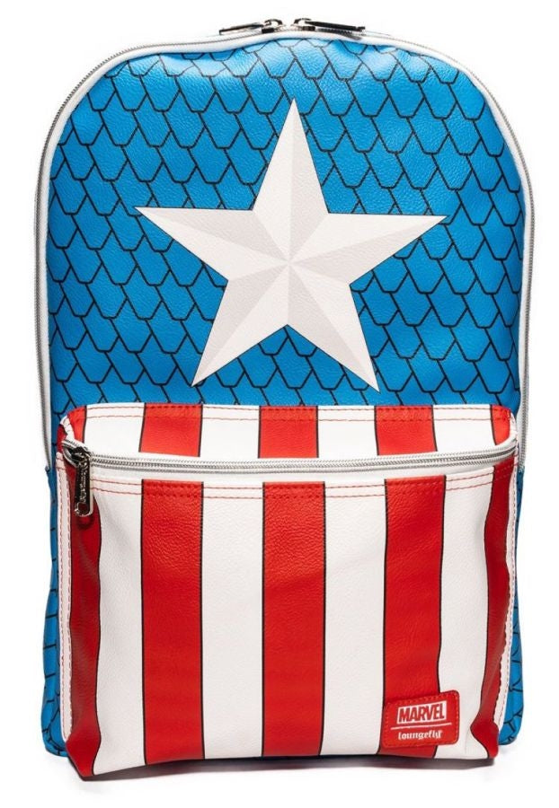 Pop Weasel Image of Marvel Comics - Captain America Costume US Exclusive Mini Backpack with Pin [RS] - Loungefly - Bags, Wallets & Purses - Image - Pop Weasel