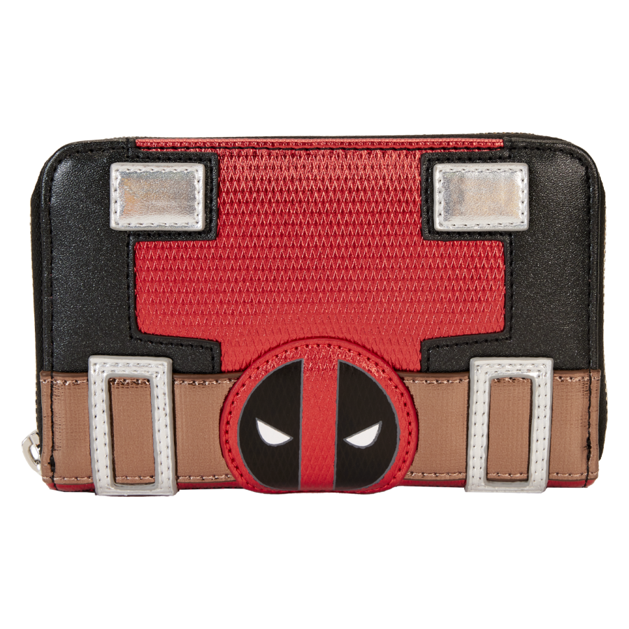 Pop Weasel Image of Marvel - Deadpool Metallic Cosplay Zip Around Wallet - Loungefly - Bags, Wallets & Purses - Image - Pop Weasel