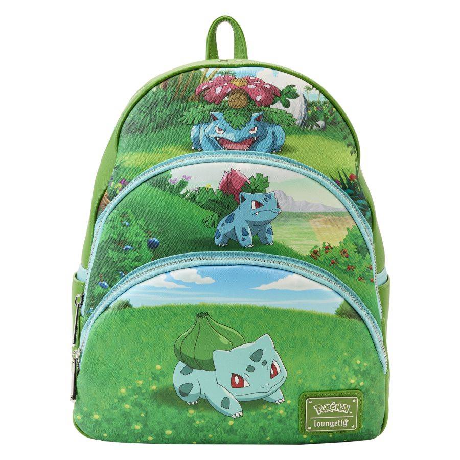 Pop Weasel Image of Pokemon - Bulbasaur Evolutions Triple Pocket Backpack - Loungefly - Bags, Wallets & Purses - Image - Pop Weasel