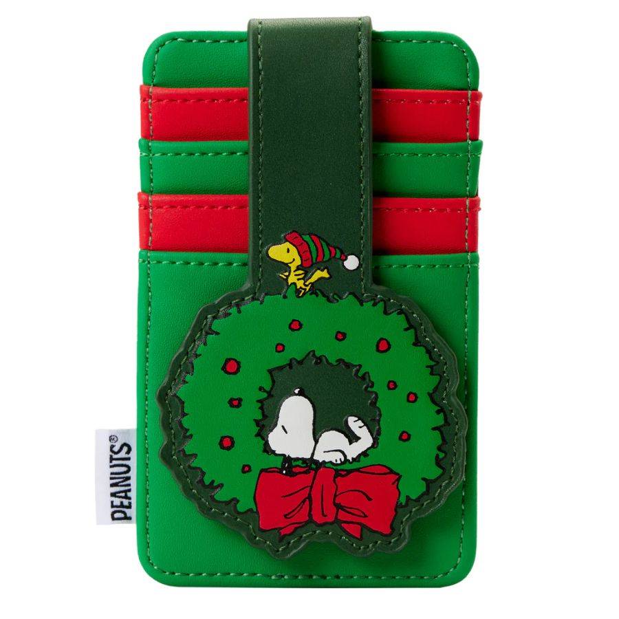 Pop Weasel Image of Peanuts - Snoopy Woodstock Wreath Card Holder - Loungefly - Bags, Wallets & Purses - Image - Pop Weasel