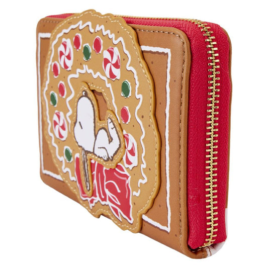 Pop Weasel - Image 2 of Peanuts - Snoopy Gingerbread Wreath Scented Zip Around Wallet - Loungefly