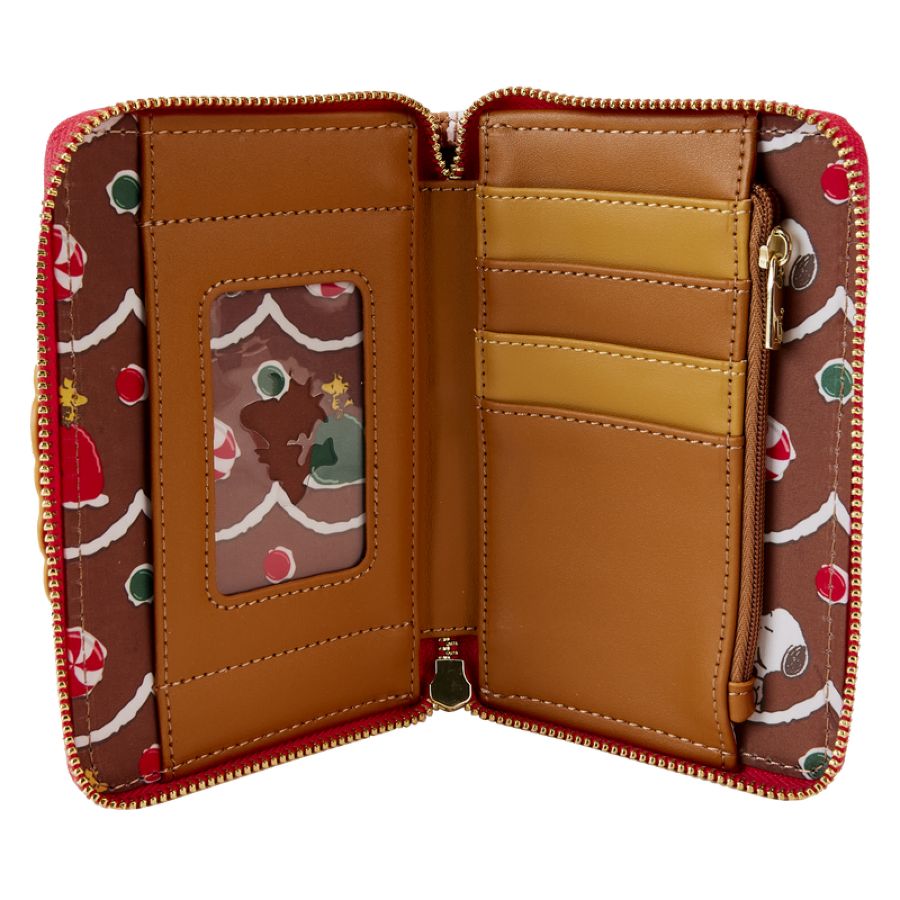 Pop Weasel - Image 4 of Peanuts - Snoopy Gingerbread Wreath Scented Zip Around Wallet - Loungefly