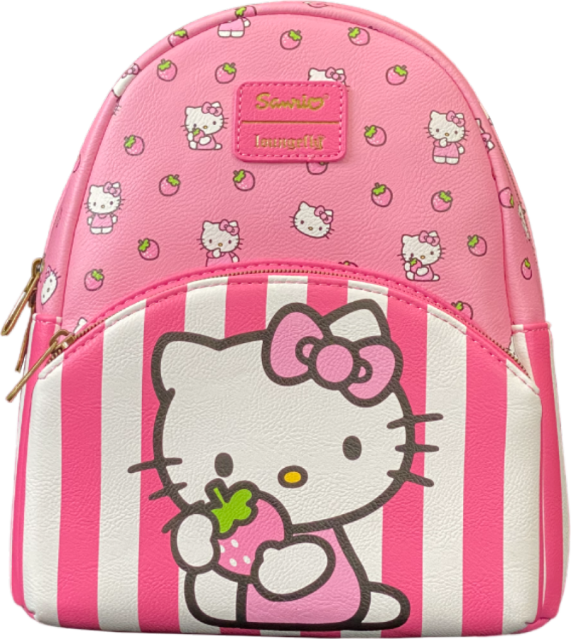 Pop Weasel Image of Sanrio - Hello Kitty Stripe Backpack RS - Loungefly - Bags, Wallets & Purses - Image - Pop Weasel