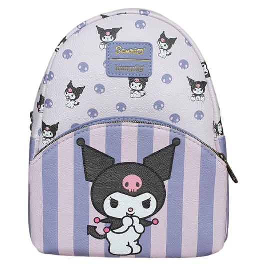 Pop Weasel Image of Sanrio - Kuromi Stripe US Exclusive Mini Backpack [RS] - Loungefly