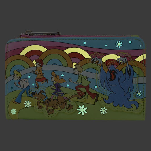 Pop Weasel - Image 2 of Scooby Doo - Psychedelic Monster Chase Glow Flap Wallet - Loungefly