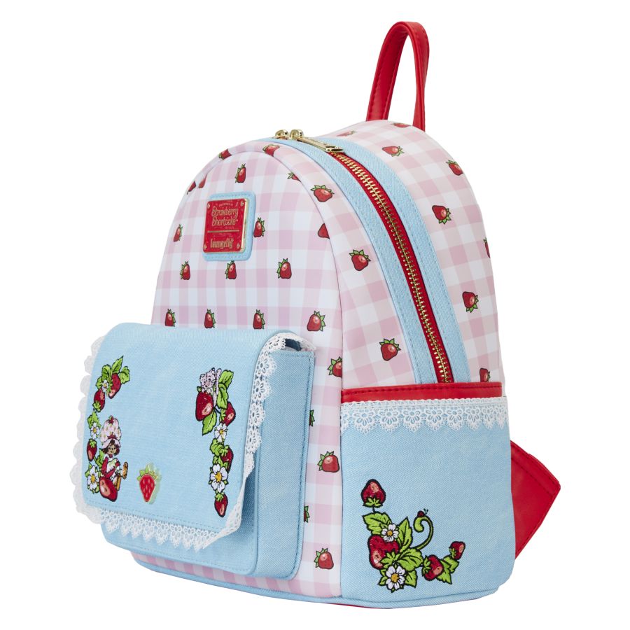 Pop Weasel - Image 2 of Strawberry Shortcake - Denim Pocket Mini Backpack - Loungefly - Bags, Wallets & Purses - Image - Pop Weasel