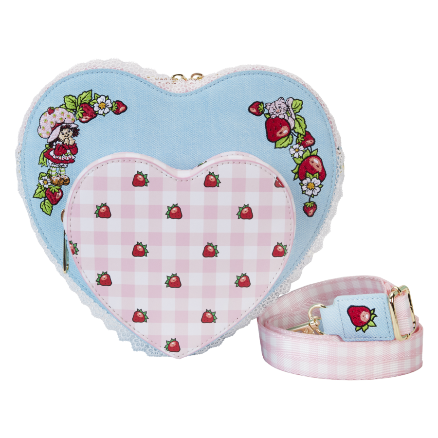 Pop Weasel Image of Strawberry Shortcake - Denim Heart Crossbody - Loungefly - Bags, Wallets & Purses - Image - Pop Weasel