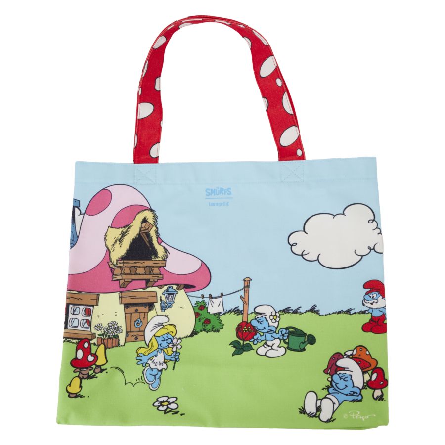 Pop Weasel - Image 2 of Smurfs - Village Life Canvas Tote - Loungefly - Bags, Wallets & Purses - Image - Pop Weasel