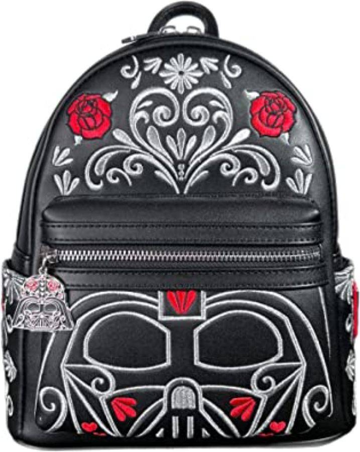 Pop Weasel Image of Star Wars - Darth Vader Floral Embroidered Cosplay US Exclusive Mini Backpack [RS] - Loungefly - Bags, Wallets & Purses - Image - Pop Weasel