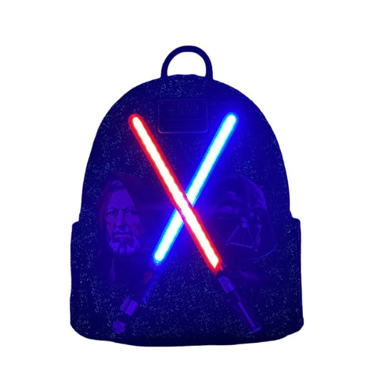 Pop Weasel - Image 2 of Star Wars - Darth Vader & Obi-Wan Light-Up US Exclusive Mini Backpack [RS] - Loungefly