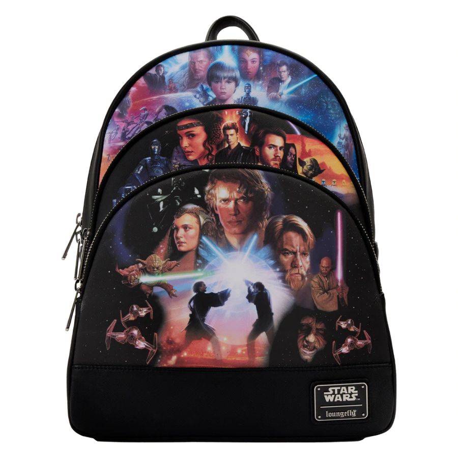 Pop Weasel Image of Star Wars - Prequel Trilogy Triple Pocket Mini Backpack - Loungefly - Bags, Wallets & Purses - Image - Pop Weasel