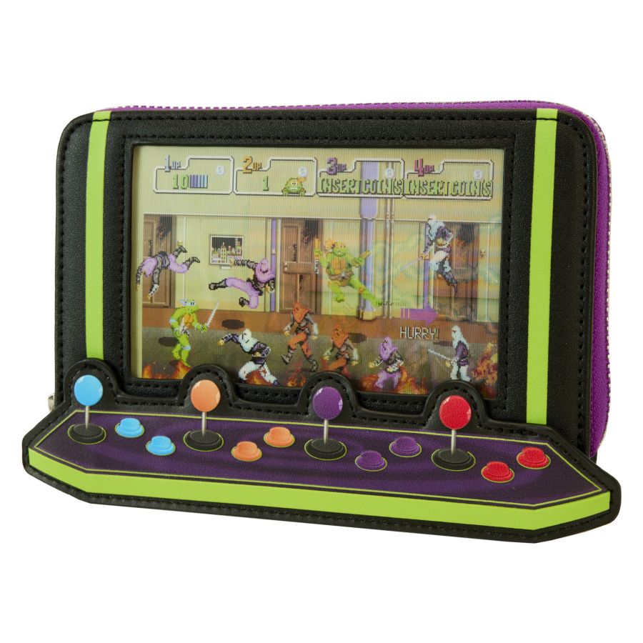 Image Pop Weasel - Image 3 of Teenage Mutant Ninja Turtles: 40th Anniversary - Vintage Arcade Zip Around Wallet - Loungefly