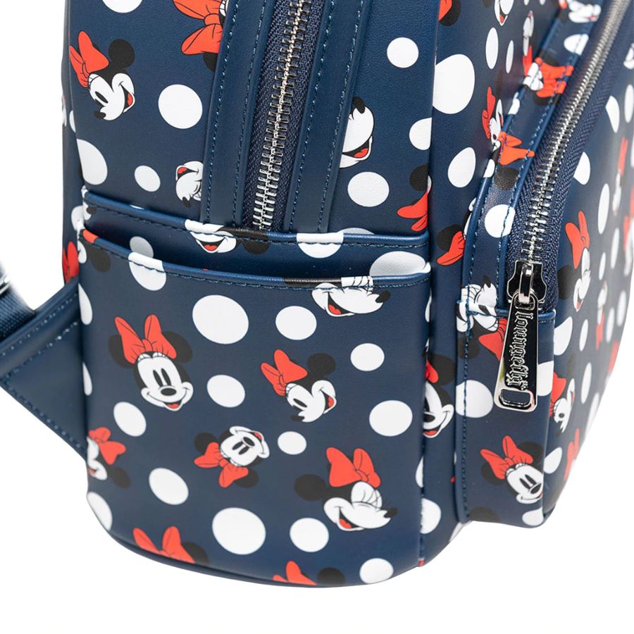 Pop Weasel - Image 4 of Disney - Minnie Mouse Polka Dots Navy US Exclusive Mini Backpack [RS] - Loungefly - Bags, Wallets & Purses - Image - Pop Weasel