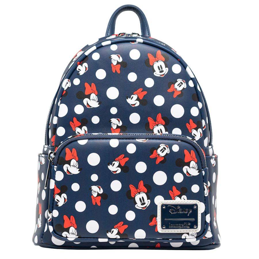 Pop Weasel Image of Disney - Minnie Mouse Polka Dots Navy US Exclusive Mini Backpack [RS] - Loungefly - Bags, Wallets & Purses - Image - Pop Weasel