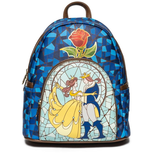 Pop Weasel Image of Beauty and the Beast (1991) - Stain Glass US Exclusive Mini Backpack [RS] - Loungefly