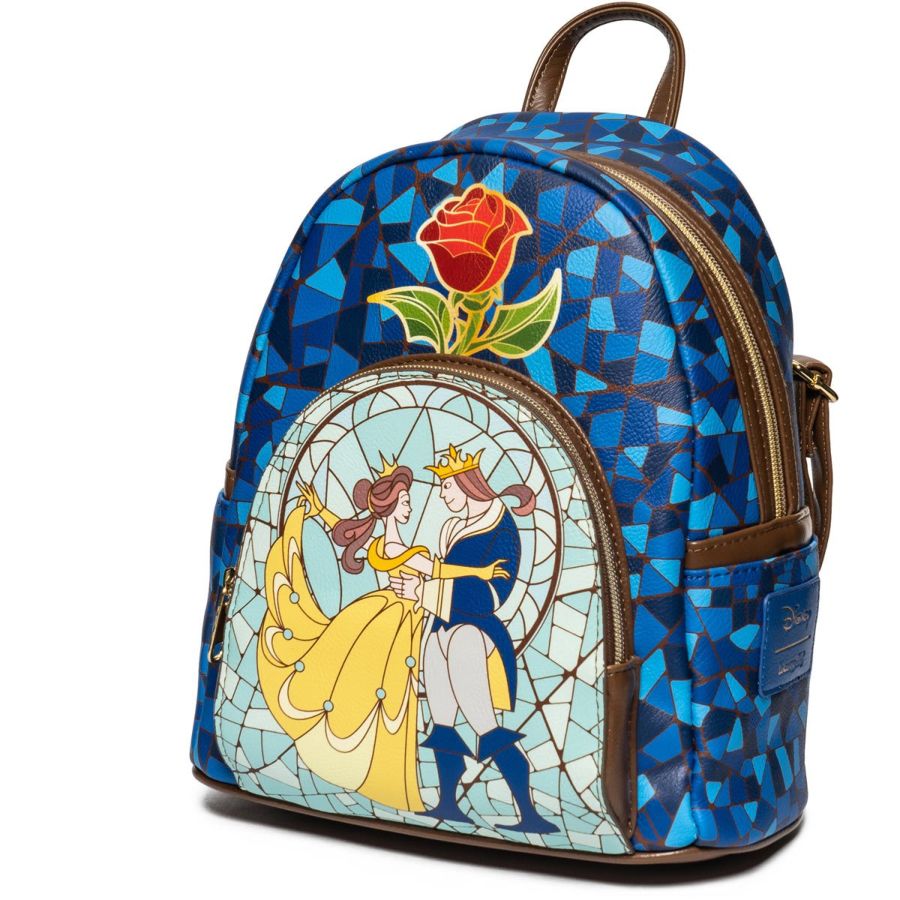 Pop Weasel - Image 2 of Beauty and the Beast (1991) - Stain Glass US Exclusive Mini Backpack [RS] - Loungefly - Bags, Wallets & Purses - Image - Pop Weasel