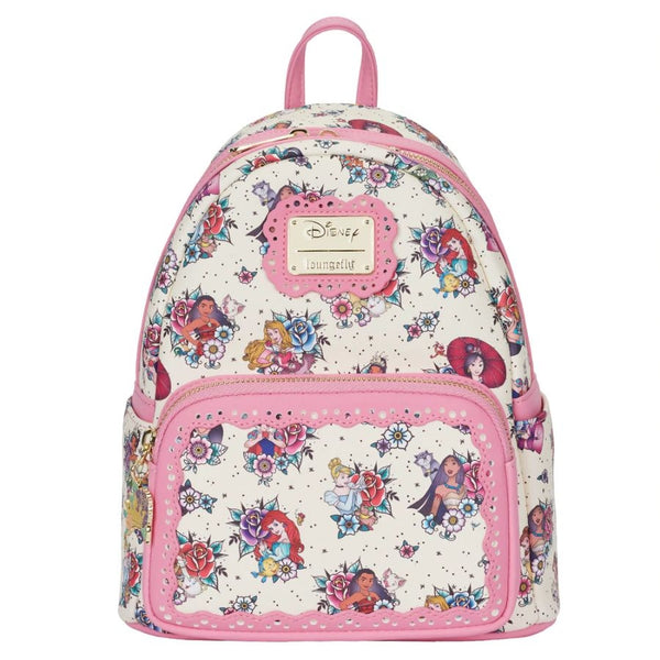 Pop Weasel Image of Disney Princess - Floral Tattoo Mini Backpack - Loungefly
