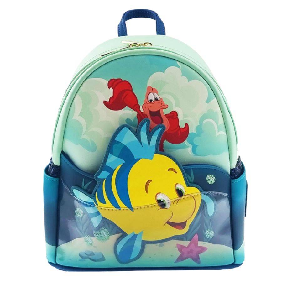 Pop Weasel Image of The Little Mermaid (1989) - Flounder and Sebastian US Exclusive Backpack [RS] - Loungefly - Bags, Wallets & Purses - Image - Pop Weasel