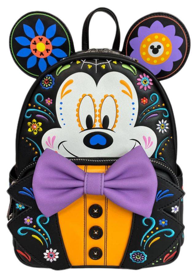 Pop Weasel Image of Disney - Mickey Mouse Sugar Skull US Exclusive Mini Backpack [RS] - Loungefly - Bags, Wallets & Purses - Image - Pop Weasel