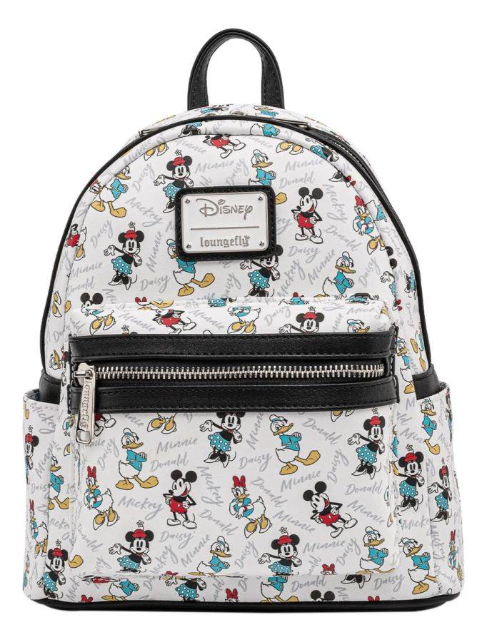 Pop Weasel Image of Disney - Friends Print Black Trim US Exclusive Mini Backpack [RS] - Loungefly - Bags, Wallets & Purses - Image - Pop Weasel